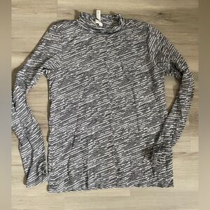 Athleta Black and White Ribbed Fitted Turtleneck